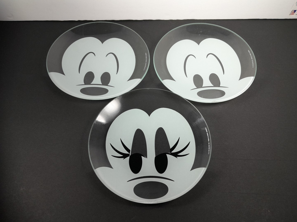 Disney Parks Minnie and Mickey Mouse Clear Silhouette Dinner Plate 3